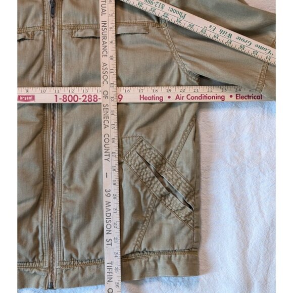 The Territory Ahead VTG Cotton Canvas Lined Zip Bomber Biker Jacket Pockets SM - Picture 8 of 8